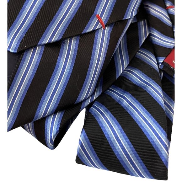 CHAPS Ralph Lauren 100% Silk Striped Blue Men's Necktie - Picture 6 of 6